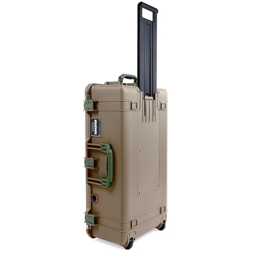 Pelican Air 1615 Case by ColorCase - Dark Desert Dirt - Large Size Waterproof Case (Case Only) - OD Green Handles & Latches