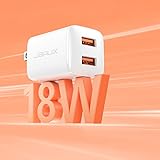 USB Wall Charger, JSAUX 18W Dual Port USB Charger Block QC 3.0 Fast Charging Power Adapter with...