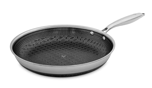 Hell's Kitchen Hybrid 11-Inch Frying Pan, Tri-Clad Stainless Steel & PFAS-Free Ceramic Nonstick, no PFOA, PTFE, Teflon, Non-Toxic Cookware, Metal Utensil Safe, All Cooktops, Oven Safe