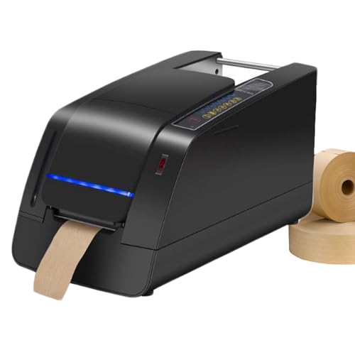 Dispensador automático de cinta kraft, activado por agua con 3 modos de trabajo, corte de detección automática, longitud ajustable, velocidad de 60 cm/s para embalaje y envío
