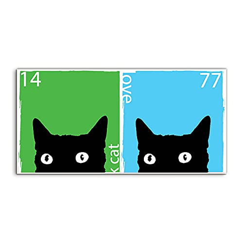 Verre Trempé Art 140x70cm Chat Déco Murale Grand Format sans Reflet