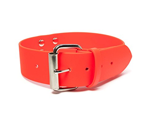 Mystique® Biothane Schweisshalsband 38mm neon orange 35-45cm