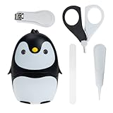 Kisangel ベビー爪切り 丸頭ハサミ 用ネイルケアキット 爪やすり付き 新生児向け 持ちやすく安定設計 指先保護用ベビー鼻ピッカー付き