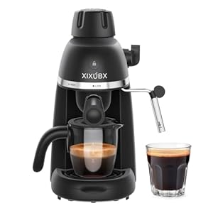 Coffee Machine, 3.5 Bar Espresso & Cappuccino Machine with Steam Wand, Compact Design Coffee Maker for Latte, Safety Lock & Tritan Cups, 800w, Black