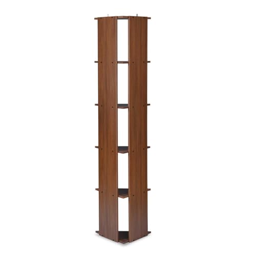 Image of Nilkamal Wales Wooden Book Case | Book Shelf with 5 Open Shelves | Engineered Wood| Multipurpose Storage Organizer | for Living Room, Office, Library | Classic Walnut | DIY(Do It Yourself)