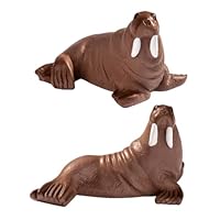 FELTECHELECTR 2pcs Mini Resin Walrus Figurines Small Marine Animal Models Realistic Sea Animal Ornaments for DIY Beach Landscape Decoration