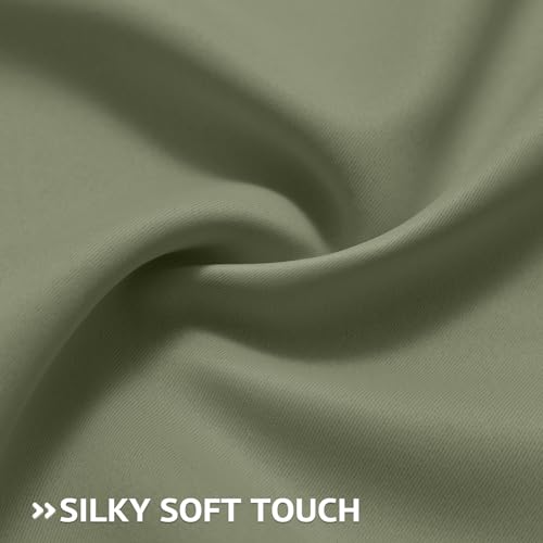 Image of COSVIYA Grommet Room Darkening Light Sage Curtains 63 inch Long for Bedroom | Light Blocking Insulated Thermal Curtains for Living Room, Blackout Thick Polyester Window Drapes,42x63 inches, 2 Panels