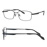 [藤田光学] 老眼鏡 ブレーメン おしゃれ メンズ ブルーライトカット 細かい度数展開+0.25 歪みが少ない非球面レンズ メタル スクエア ケース付き 軽量 7165 (ネイビー, +2.75)