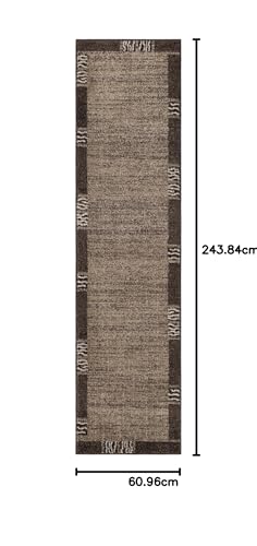 Image of Unique Loom Del Mar Collection Area Rug - Sarah (2' x 8' Runner, Dark Beige /Brown)