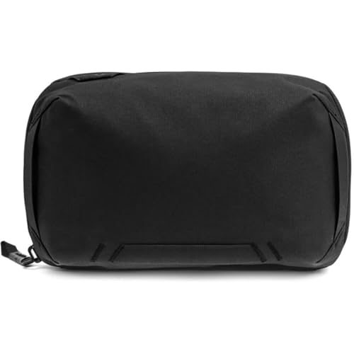 Peak Design Tech Pouch, Black, Electronics Organizer for Travel or Everyday Carry, Origami-Style Storage, Cable Pass-Through, Weatherproof Recycled Nylon, Gear Carry Bag for Men and Women
