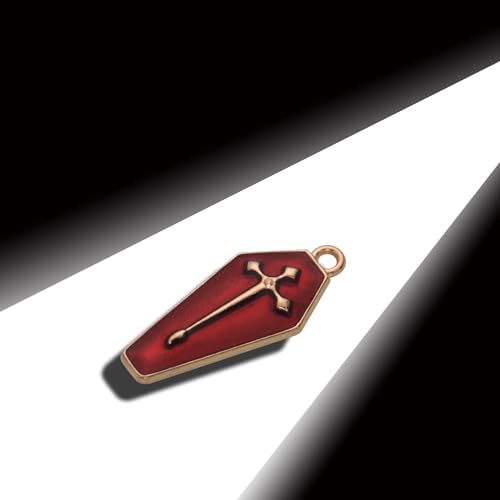 Image of VIDRIO Pack of 80 Halloween Coffin Enamel Charms Gold Plated Colored Pendants Accessories for Necklace Bracelet Jewelry Making DIY Crafting