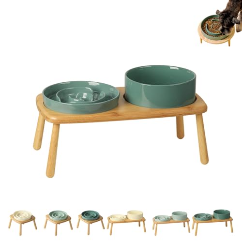 猫 早食い防止 食器 ストレス解消 陶器 早食い防止 食器 犬猫兼用 スタンド付き 高台 首負担軽減 犬 餌入れ 首を守る 早食い防止 犬 陶器 皿 可愛い 洗えて 大容量 安定させる 滑り止め ペット フードボウル 高さ 独自の凹凸設計 お手入れ簡単 (