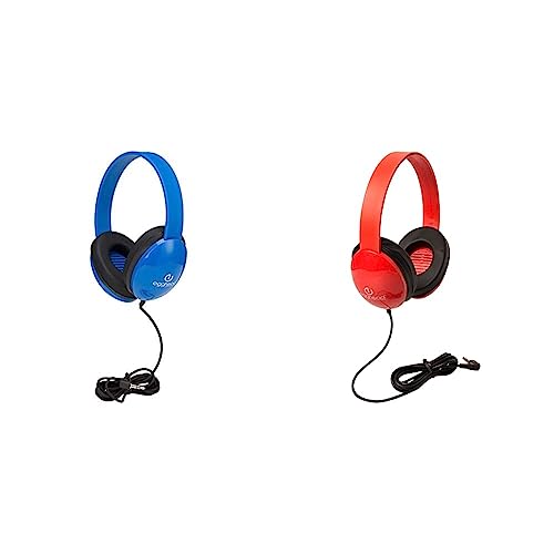 Image of Egghead Heavy-Duty Kids' Headphones w /Tangle-Free Fabric Cord (Pack of 10) Blue, 3.5 mm Plug & Heavy-Duty Kids' Headphone w /Tangle-Free Fabric Cord (Pack of 10)