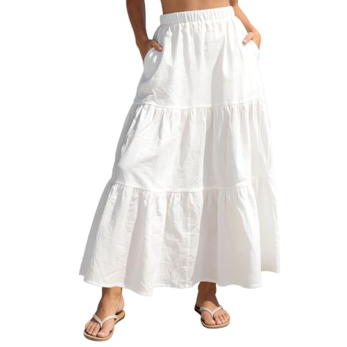 MISSMILLER Women’s Boho Maxi Skirts Trendy...
