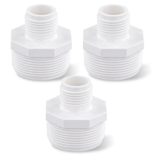PEUTIER 2pcs PVC Garden Hose Adapters, Male 1.5" NPT x 3/4" GHT PVC Male...