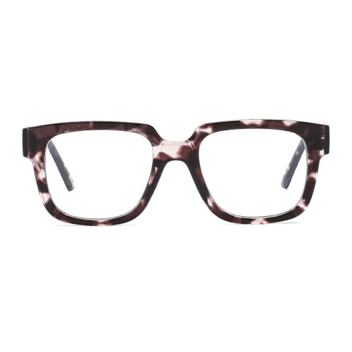 Image of LJCZKA Blue Light Blocking Glasses for Women Men Retro Square Frame Eyeglasses Anti Eyestrain Eyewear Computer Glasses