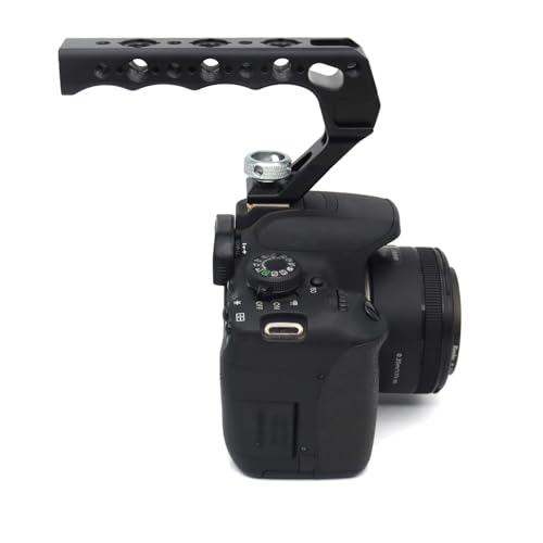 Mango superior de liberacion rapida con 3 zapatas para microfono y luz led 5