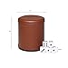 PU Leather Dice Cup, Felt- Lined Dice Shaker with 5 Standard Sized Dot Dices, Brown Dice Game Set for Farkle/Yahtzee/Party/Family Dice Games Night