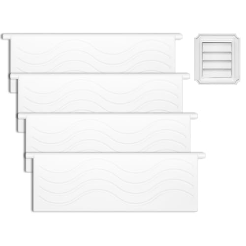 4-Pack Dryer Vent Cover Replacement with Enhanced Rippled Design - Premium Plastic Polymer Dryer Exhaust Vent Cover Replacements, Weather Resistant Exterior Dryer Vent Flap Replacement (White)
