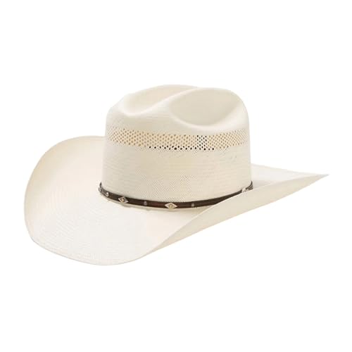 Stetson Men's Lobo 10X Straw All-Around Vent Star Concho Band Cowboy Hat Natural 7 1/8