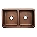 Whitehaus Collection WH3621COFCD Copperhaus Rectangular Double Bowl Undermount Kitchen Sink Finish: Hammered Copper
