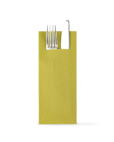 Sovie HORECA Besteckserviette Pub in KIWI aus Linclass Airlaid, 40 x 33cm, 1/8 Falz, 75 Stück – Edle Stoffoptik, reißfest und saugfähig, ideal für Gastronomie & Events
