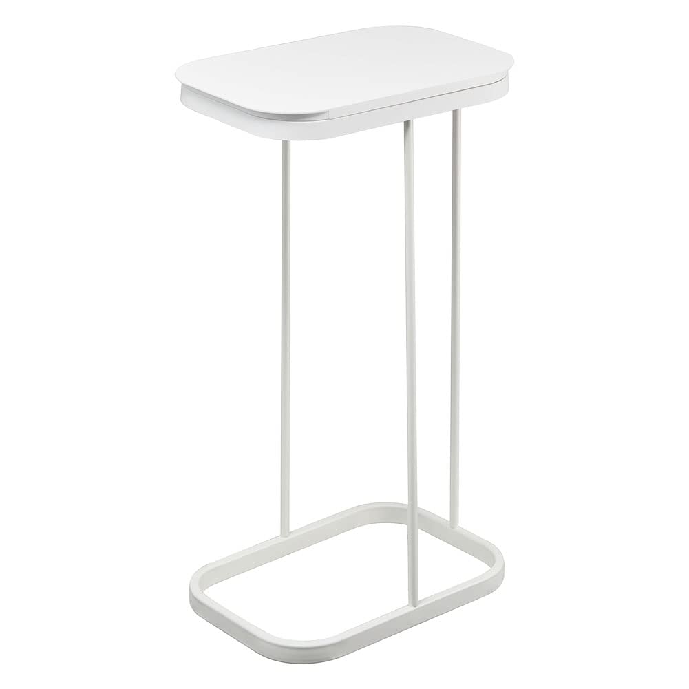 Yamazaki Industries 4907 Side-Opening Separate Trash Bag Holder, White, Approx. W 8.7 x D 13.4 x H 22.0 inches (22 x 34 x 56 cm), Luché Trash Can Wide Opening for Easy Removal of Trash Bags