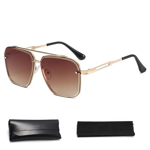 Kngdrt Pickelect Aviator Sunglasses, Gradient Uv400 Protection for Women & Men, Lightweight Square Aviator Sunglasses
