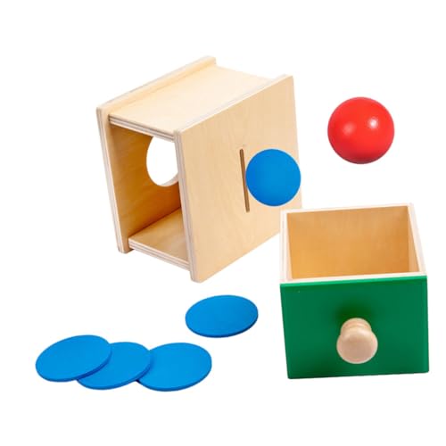 Boîte Montessori en bois jeu de lancer et tirelire d'apprentissage de la motricité