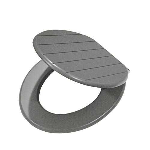 Preisvergleich Produktbild Tiger Toilettensitz Baya , Holz, Farbe: Lavagrau, Metallbefestigung