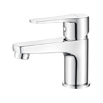 Foto di Ibergrif Rubinetto Monocomando per Lavabo da Bagno, Design Compatto e Moderno, Miscelatore a Risparmio Idrico in Ottone Cromato, Facile Installazione, Modello M11057