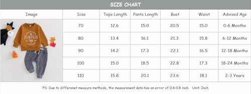 Engofs Toddler Baby Boy Girl Halloween Outfit Pumpkin Crewneck Sweatshirt Casual Pants My First Halloween Baby Clothes Set Brown 0-6 Months thumb #6