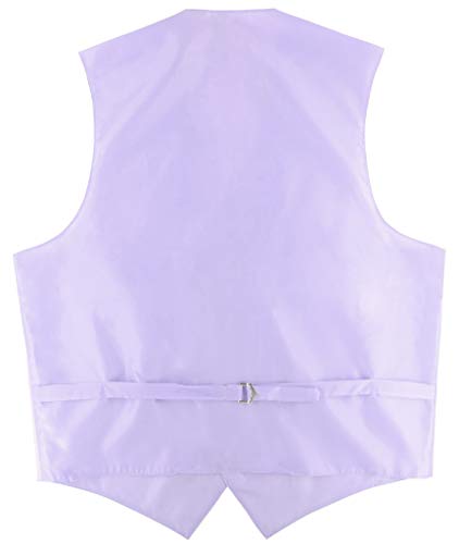 Men's Dress Vest & Skinny NeckTie Solid Burgundy Color 2.5" Neck Tie Set2