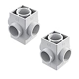 The Bucket Company 1' 6-Way PVC Slip Fitting (2 PACK) | Heavy Duty Fitting for Indoor/Outdoor Home Improvement 2PCS