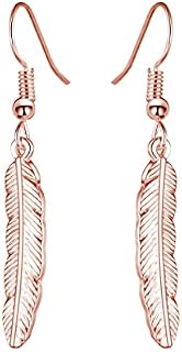 Rose Gold Plated Feather Earrings