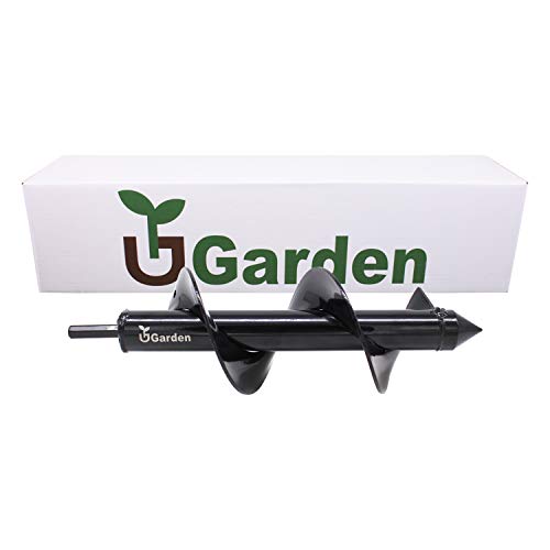 UGarden Garden Plant Flower Bulb Auger 3" x 10" Inch Rapid Planter, Earth Auger Bit, Fence Post Hole Digger Drill Bit- Bulb & Bedding Plant Auger