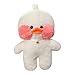 DUOROUPUTAO - Bambola di peluche anatra gialla Bambola coreana con reticolo di Piccola bambola anatra gialla Lalafan Fan Ducks Peluche Peluche Regalo di peluche Lalafan Fan Duck Peluche (30 cm)
