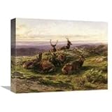 16 in. Stags at Rose Art Print - Rosa Bonheur