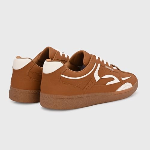 Image of Cruiser Men's Low-Top Sneakers | Chunky Platform Cushioned Insole | Trendy & Stylish Modern Lace-Up Athletic Shoes with Wave Graphic Side Panels| Retro Street Style Casual Walking Footwear (2658)