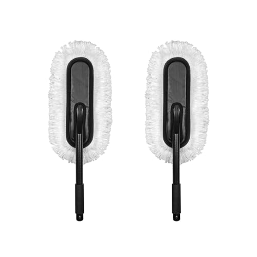 Image of MenzaPro DustGo Car Duster Pack of 2 | Wax Treated Cotton Car Duster for Dust Cleaning | Scratch-Free Long Handle Cleaning Brush for Car & Bike
