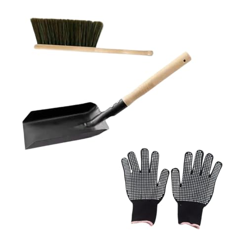 Sharplace Ensemble Pelle et Balayette à Cendres Ensemble Balai et Pelle à Poussière pour Cheminée Ensemble D'outils pour Cheminée