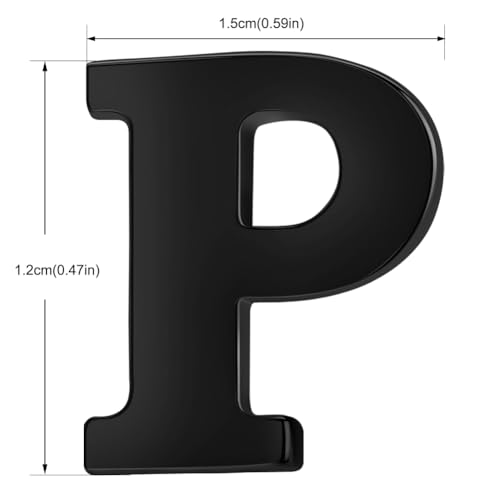 Image of HONEY BEAR Initial Alphabet Letter Lapel Pins Collar Badge Brooches for Mens /Womens Shirt Dress Decoration Black