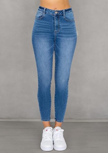 WAX JEAN Women's High Waisted Ankle Skinny 'Comfy Knit Denim' Jeans4