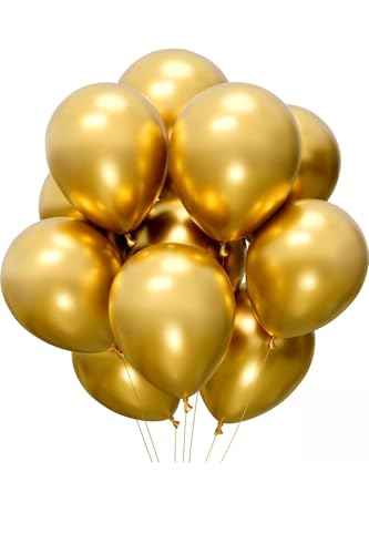 Balon — Balon Parlak Metalik Helyum 10 Adet (Gold)
