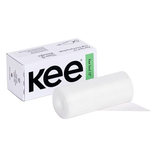 KEE-SEAL Disposable Pastry Bags, Piping Bag with Grip Tight Outer Surface, Smooth-Flow Interior, Easy Tear Perforation, Convenient Dispenser Box, 12-Inch, Clear