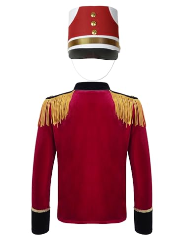 Kids Boys Circus Ringmaster Coat Outfits Tassels Jacket Tops with Hat for Honor Guard Performance2