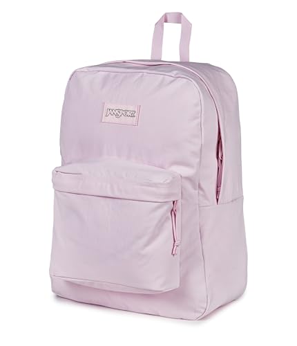 Image of JanSport Superbreak Plus FX Backpack - Work, Travel, or Laptop Bag with Water Bottle Pocket, JanSport Superbreak Plus Fx, Pink Ice /Pink Ice