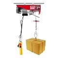 HYDIYGT 220LBS Electric Hoist, 110V Electric Hoist with Remote Control & Single/Double Slings for Lifting in Factories, Warehouses, Construction Site, Mine Filed (100kg)