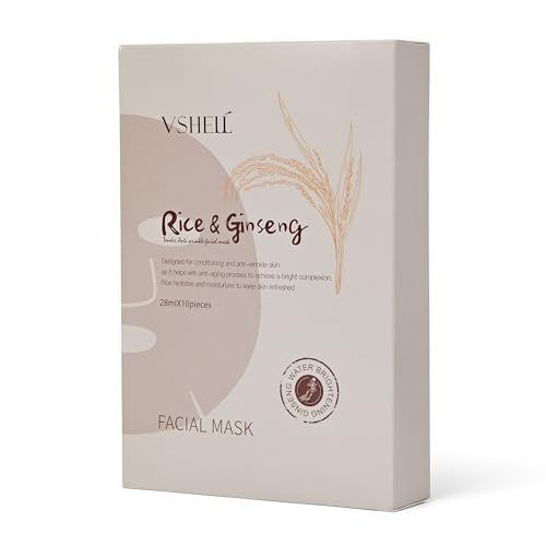Skincare Facial Mask VSHELL (Pack of 10) Ultimate Facial Sheet Mask: Brightening, Anti-Aging, Hydrating, and Skin Tone Evenness - Image 2