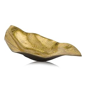 Modern Day Accents 4405 Metalico Hoja Tray, Bowl, Bronze and Gold Decor, Home Decor, Office Decor, Kitchen Counter Decor, Fruit Bowl, Tabletop, 18" L Modern Day Accents 4405 Metalico Hoja Tray Bowl Bronze and Gold Decor Home Decor Office Decor Kitchen Counter Decor Fruit Bowl Tabletop 18 L
